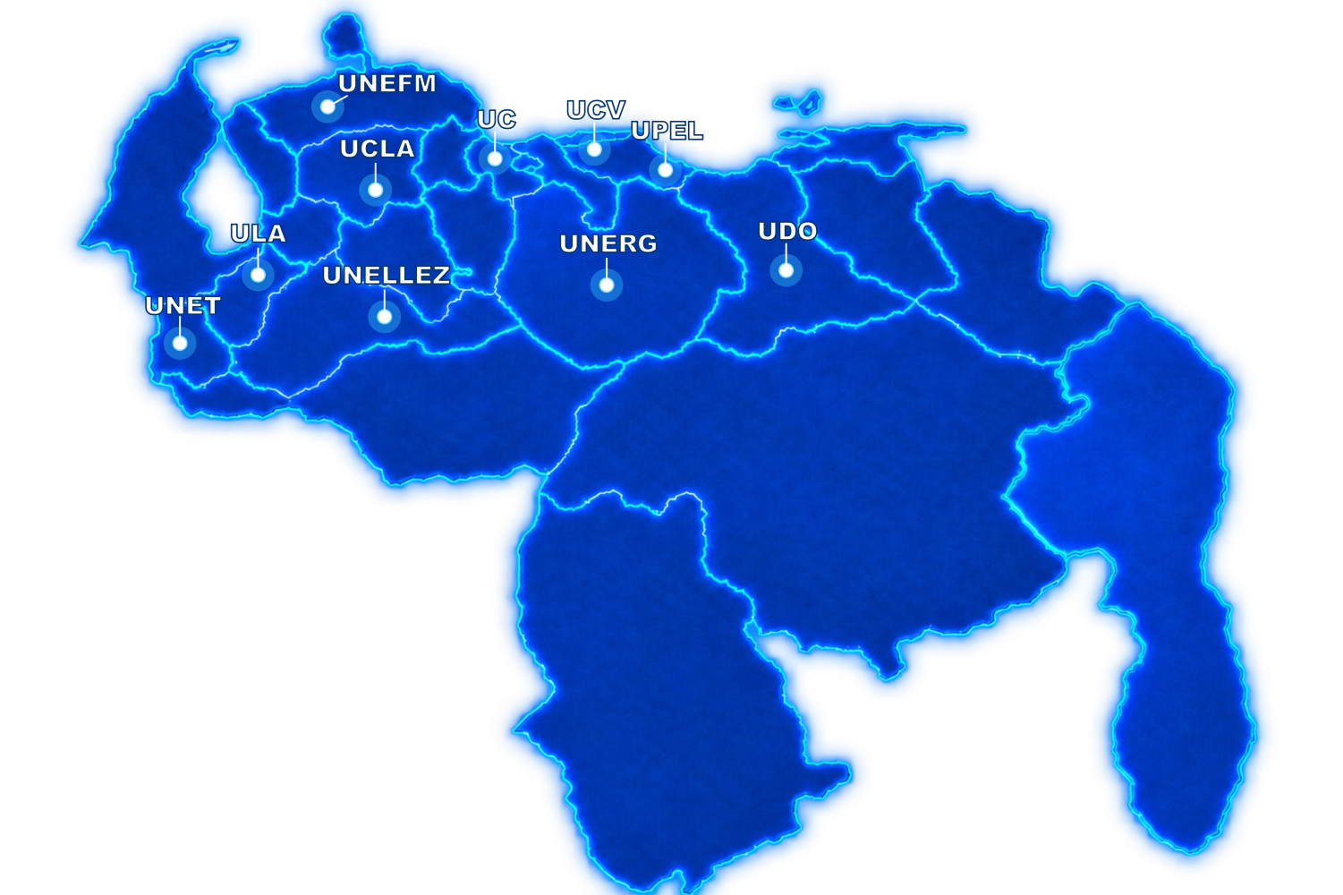 Mapa de las universidades más mencionadas